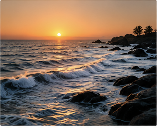 Ocean waves representing emotional waves